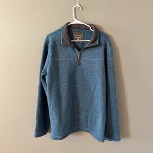 G.H. Bass & Co. Men's Blue Heather Quarter-Zip Fleece